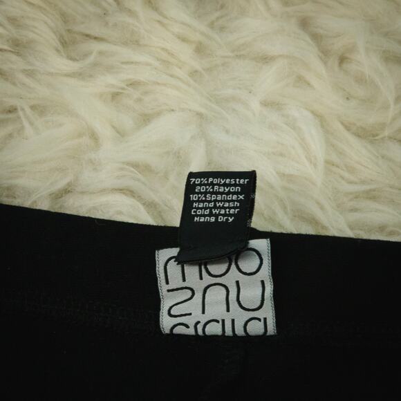 Clara Sun Woo Size Medium M Black Pull On Straight Leg Artsy Knit Pants - Picture 4 of 5